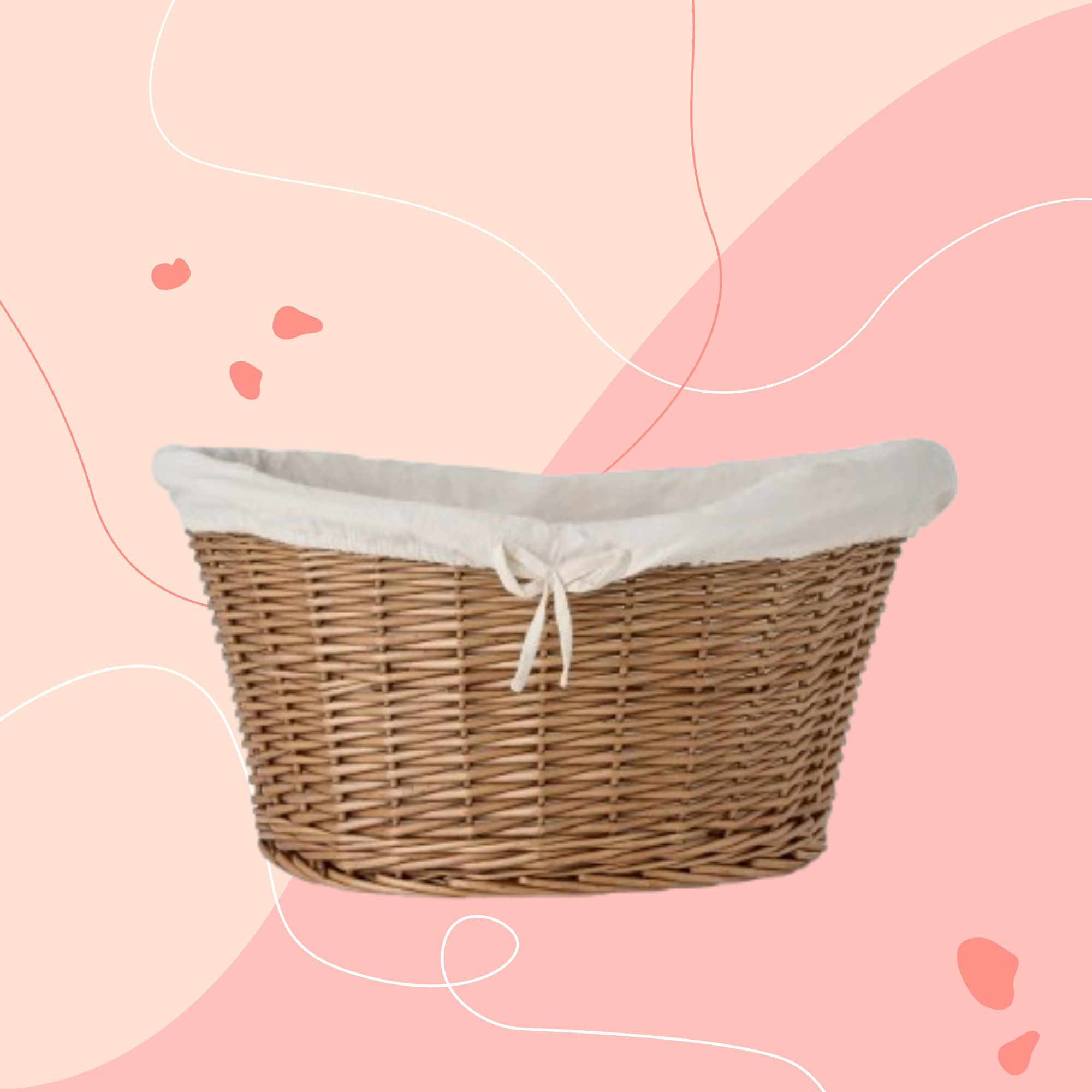 Wicker Oval Laundry Basket, Brown