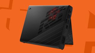 Asus ROG XG Mobile eGPU on an orange background