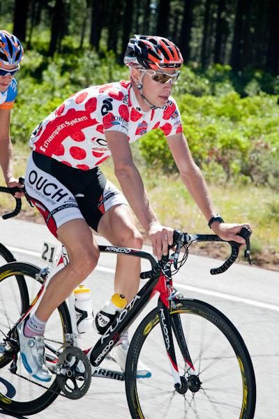 Chris Baldwin (OUCH) spends another day in the climber's jersey.