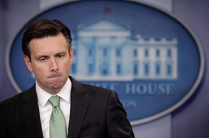White House Press Secretary Josh Earnest clarified who exactly reporters meant to discuss when he was asked about Donald Trump's pick for his running mate.