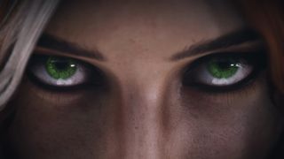Lords of the Fallen 2 saintess with white hair and green eyes