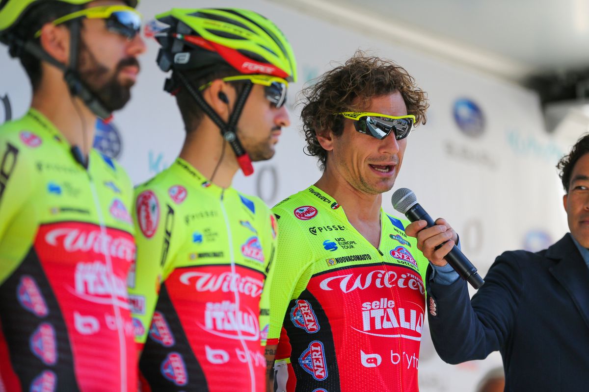 Pippo Pozzato interviewed ahead of the start