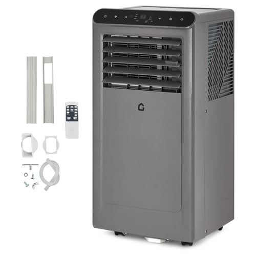 8000 Btu Portable Air Conditioners, 3-In-1 Portable Ac Unit With Dehumidifier, Quiet Air Conditioner for Bedrooms and Offices Up to 350 Sq.ft, Remote Control &amp;amp; 24h Timer, Grey &amp;amp; Black
