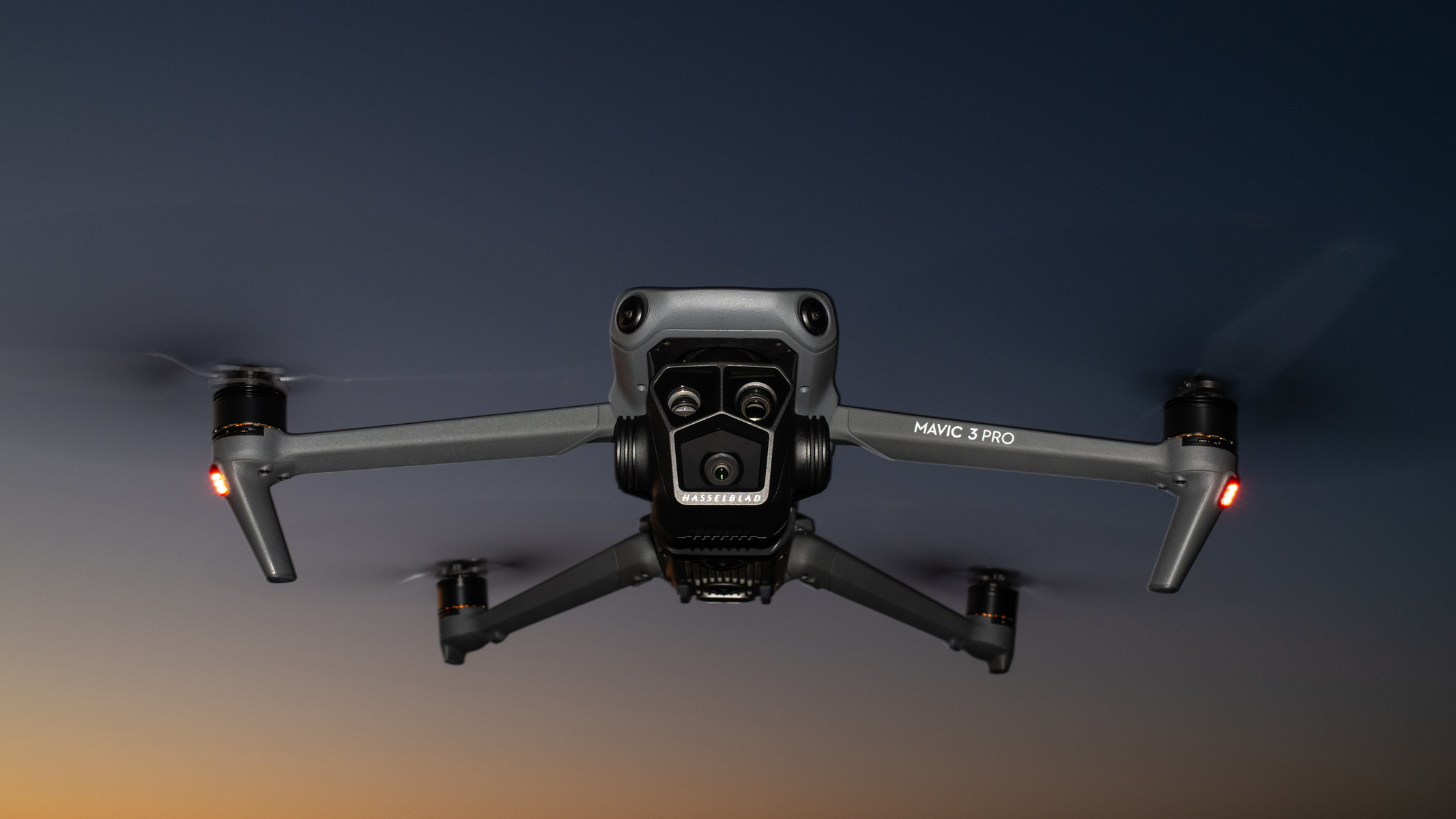 DJI Mavic 3 Pro in flight at night