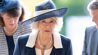 Camilla, Queen Consort attends QIPCO British Champions Day at Ascot Racecourse on October 15, 2022 in Ascot, England.