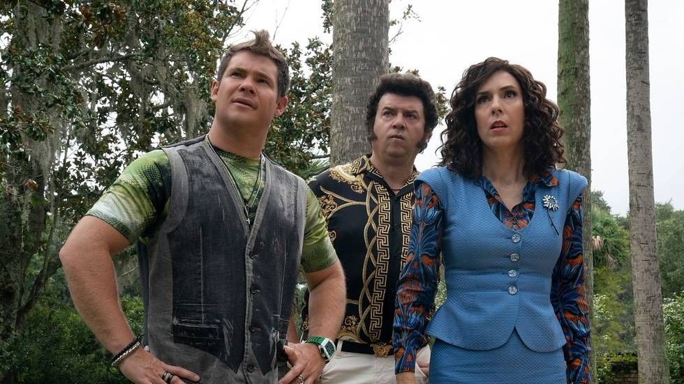 Adam Devine, Danny McBride and Edi Pattersion in The Righteous Gemstones