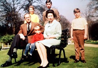 The Queen, Prince Philip, Prince Andrew, Prince Edward, Princess Anne, Prince Charles