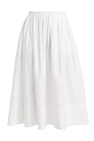 Proenza Schouler White Label Austin Pleated Cotton A-Line Midi-Skirt