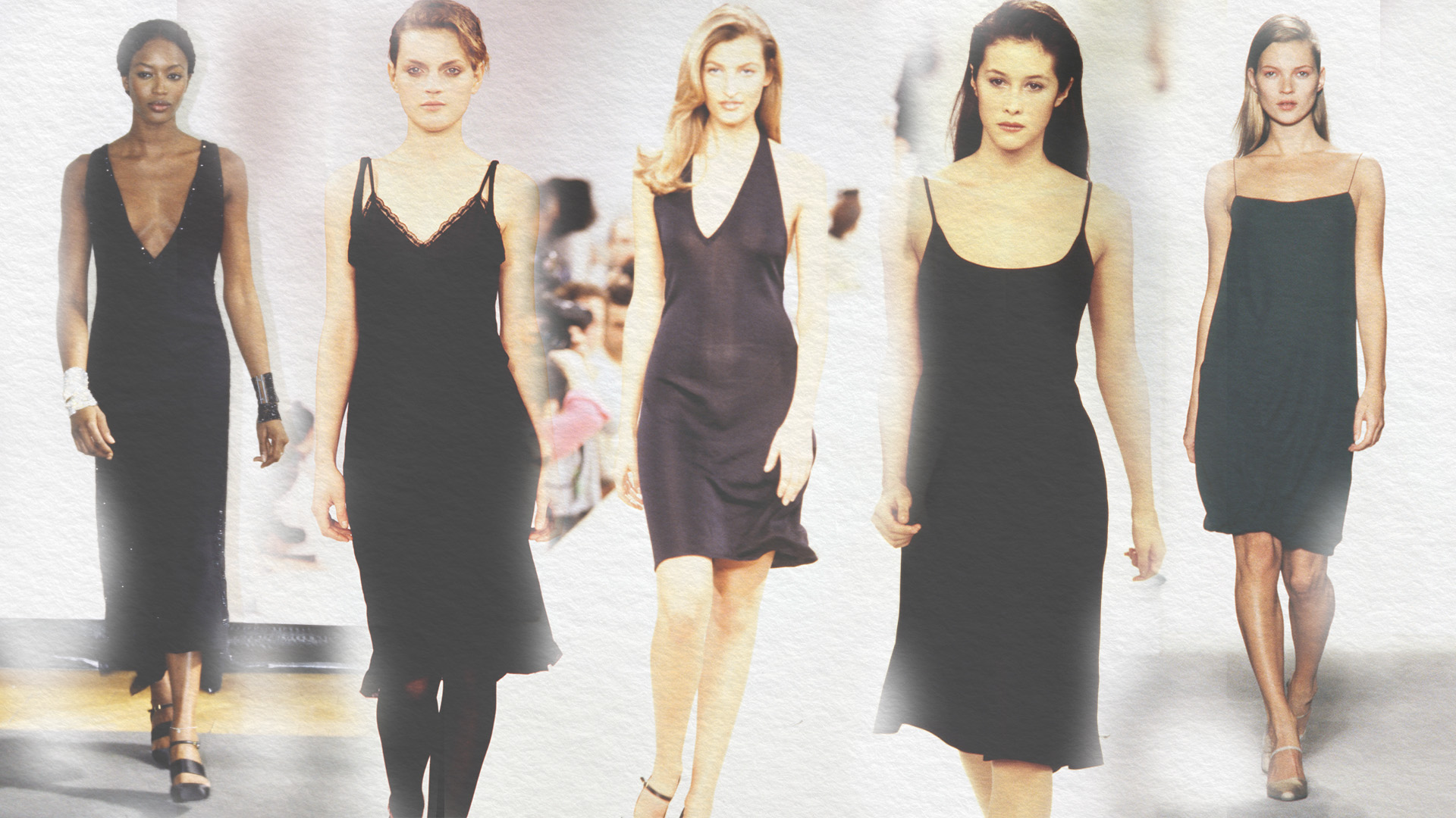 Chanel, Miu Miu, Ralph Lauren, Calvin Klein '90s black slip dress.