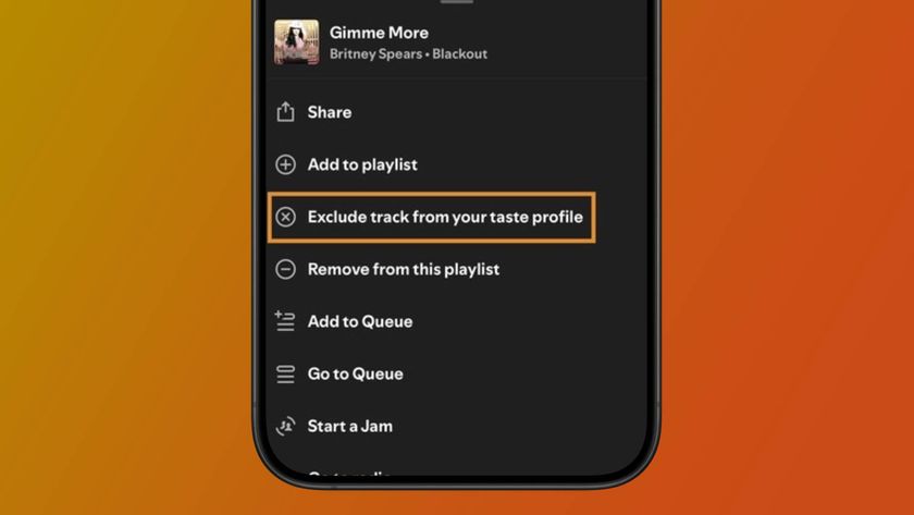 A screenshot of how to exclude an individual song from your Spotify taste profile 