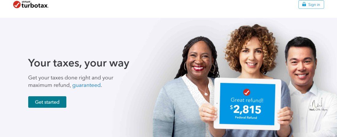 TurboTax website screenshot