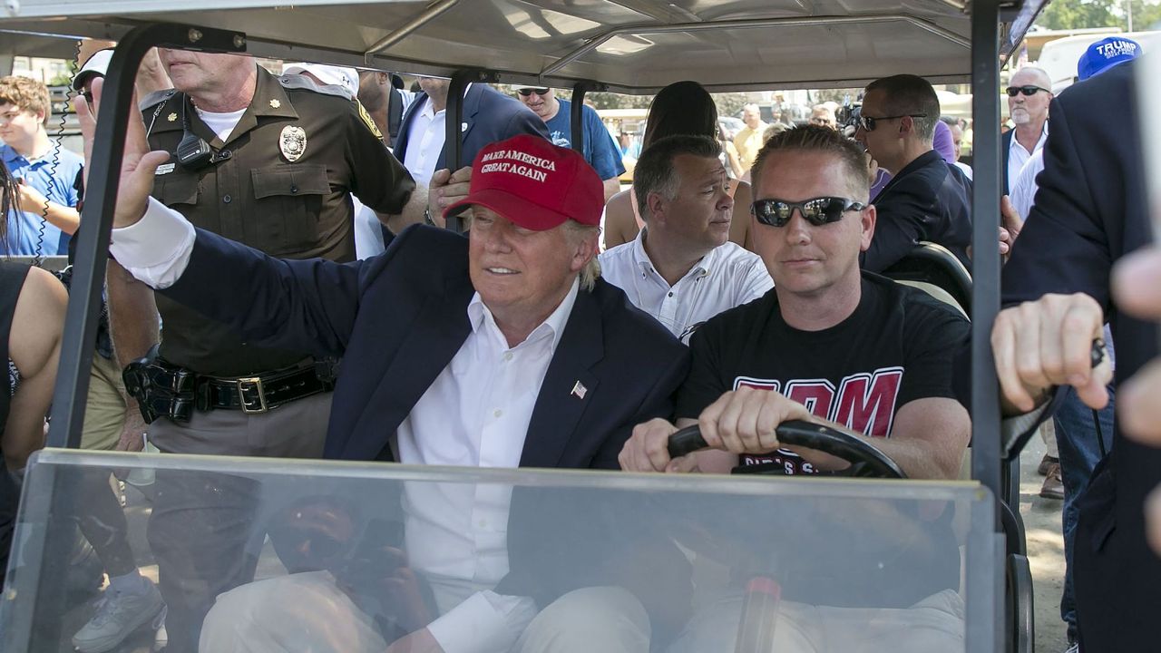 Donald Trump rode in golf cart at G7