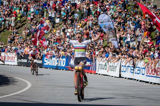 Nino Schurter (Scott-Sram MTB Racing Team) wins in front of a very enthusiastic Swiss crowd