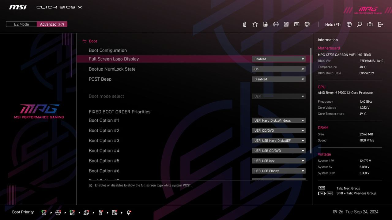 MSI X870E Carbon WIFI