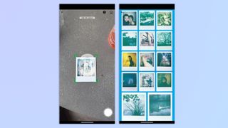 A compilation of screenshots showing the Polaroid app on Google Pixel 7 Pro