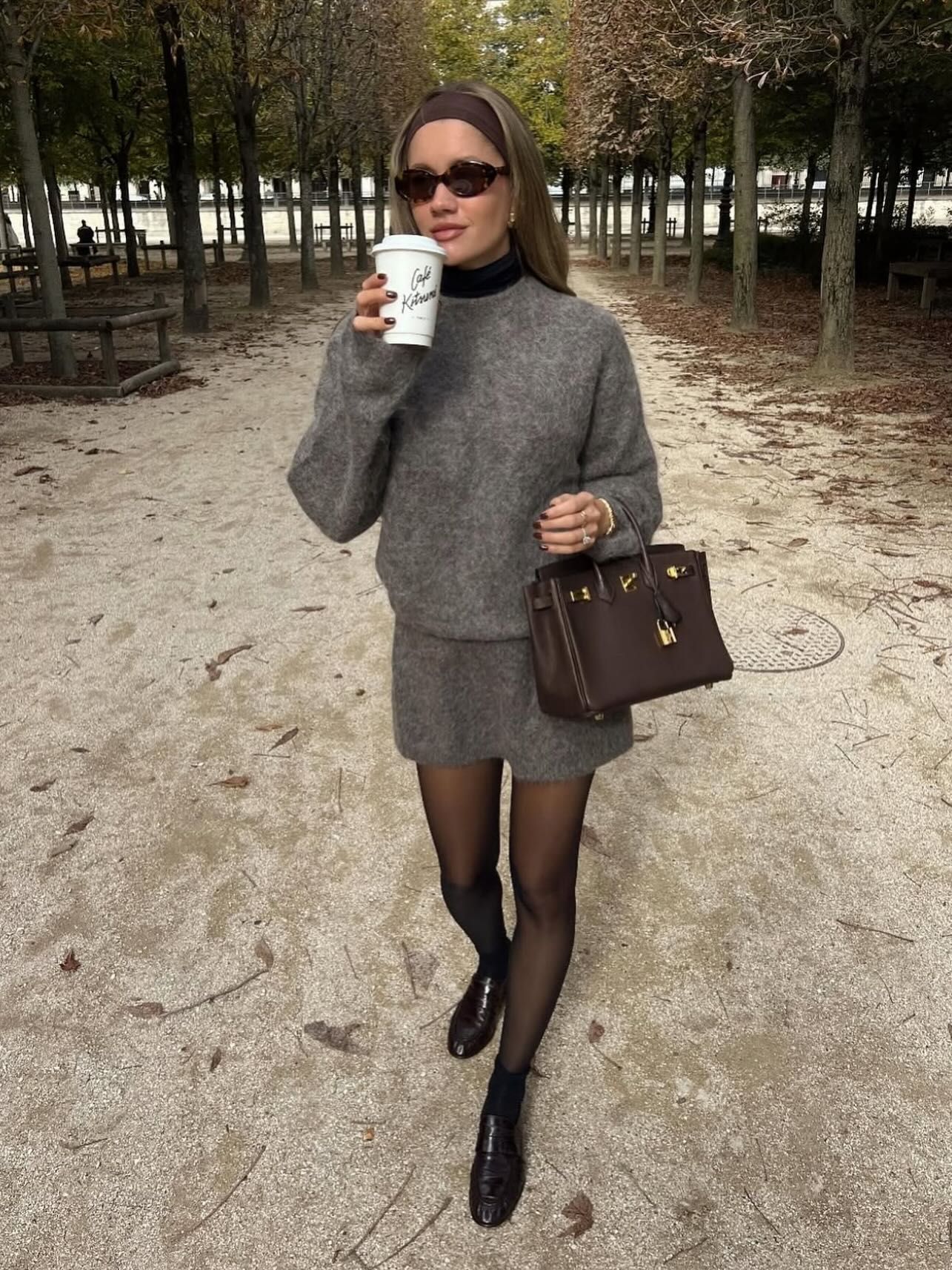 French influencer wearing a miniskirt