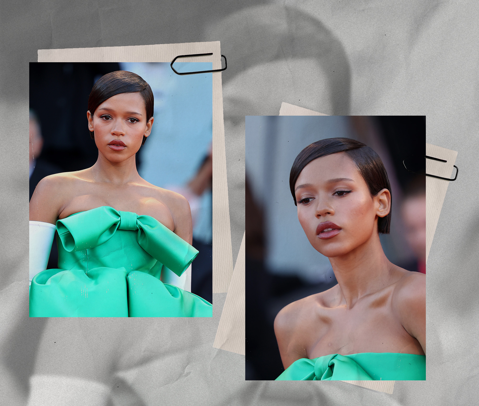 Taylor Russell attends the 2022 “Bones And All" Red Carpet at the 79th Venice International Film Festival