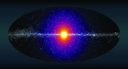 Scientists think that dark matter produces a bright and spherical halo of X-ray emission around the center of the Milky Way.