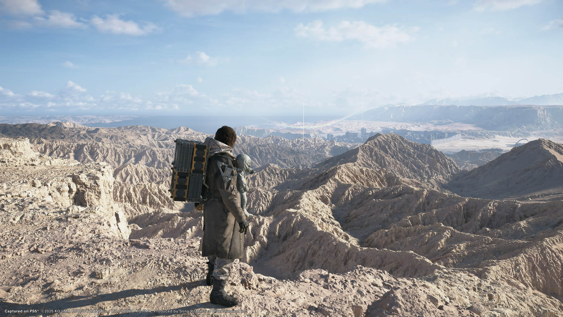 Sam Bridges looks over Mexico in Death Stranding 2: On The Beach