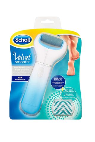 Scholl Velvet Smooth Electric Foot File with Exfoliating Refill - exfoliating socks