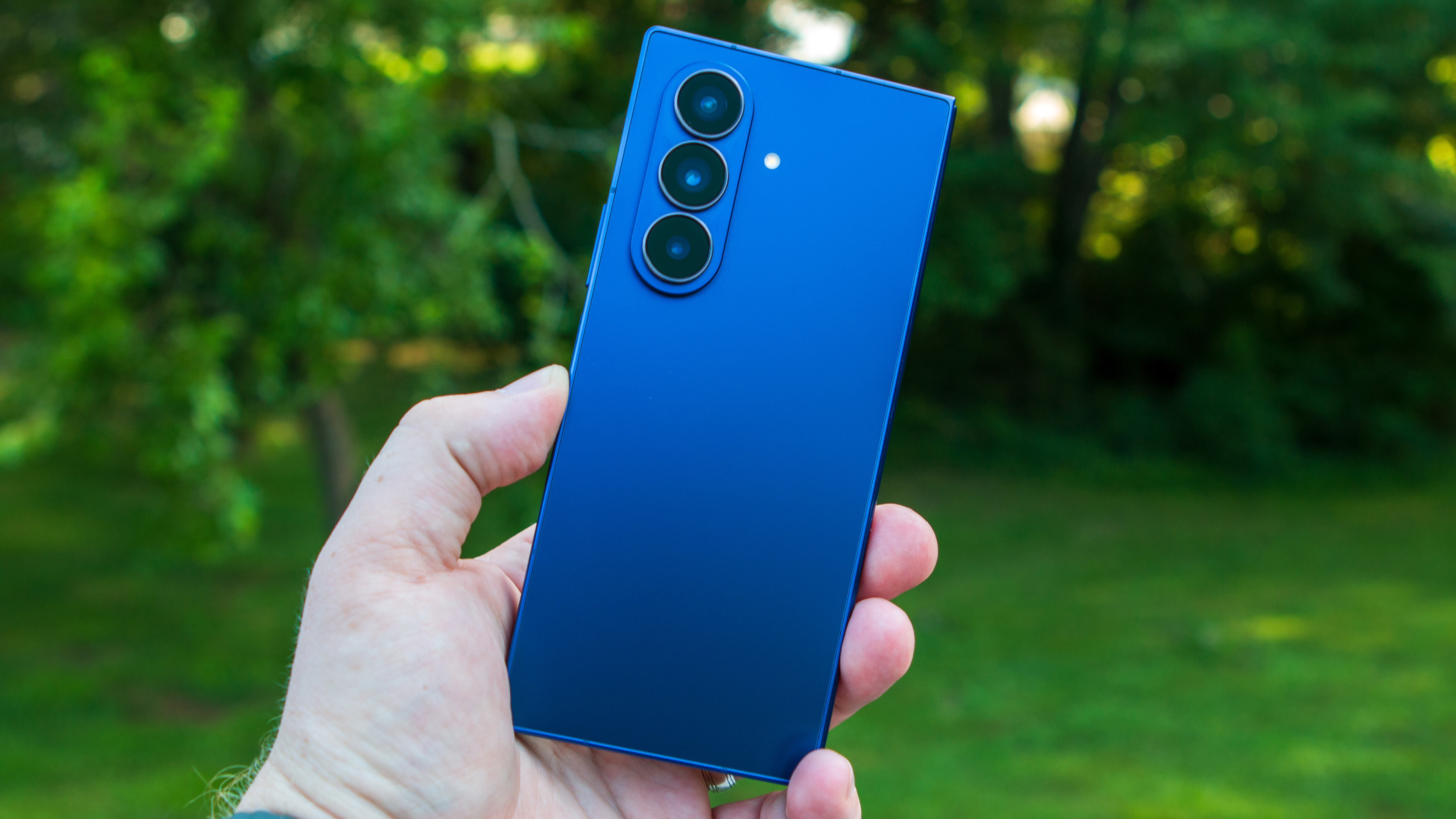 Back of Samsung Galaxy Z Fold 7 in-hand