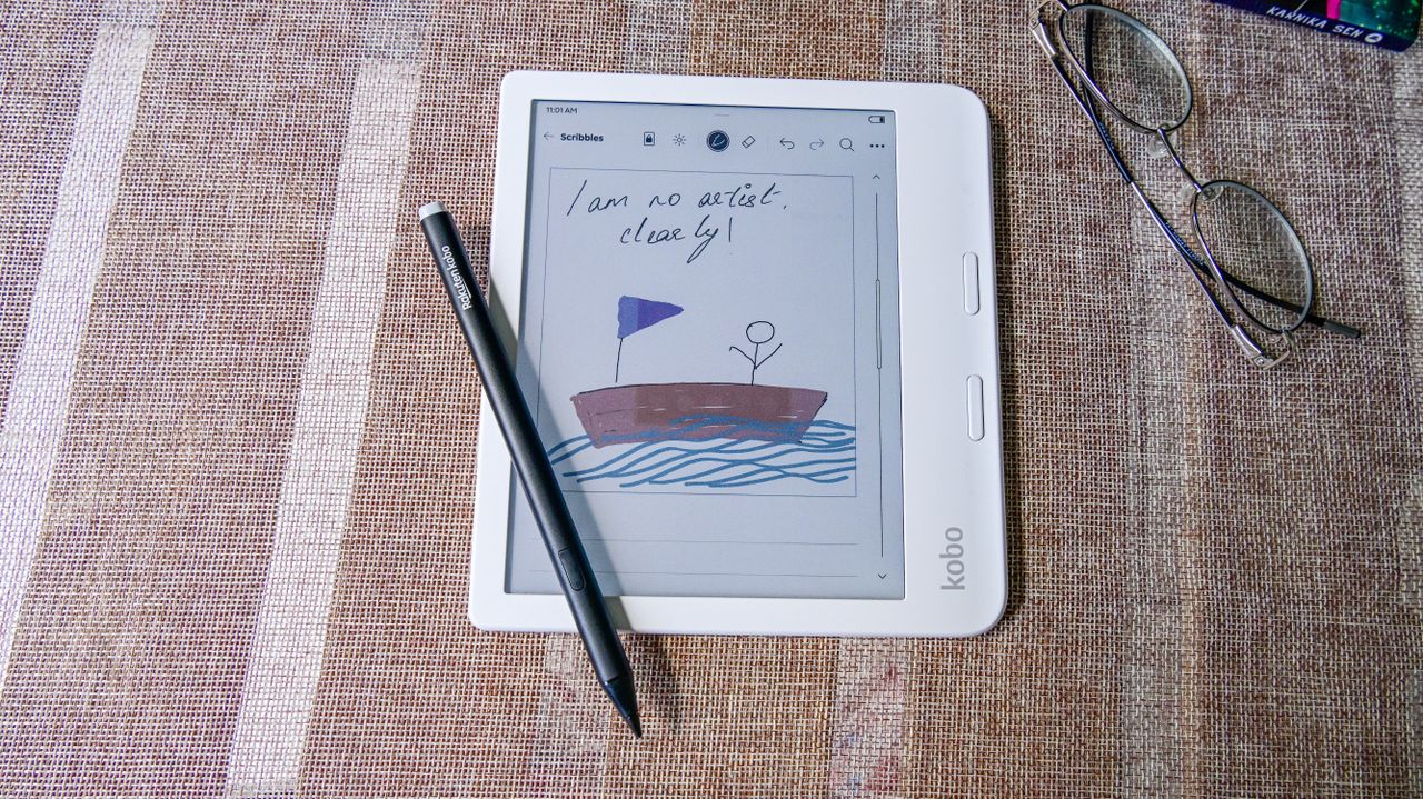 A drawing in color on the Kobo Libra Colour ereader