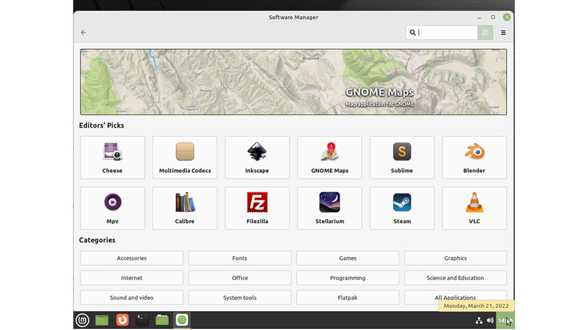 The Linux Mint desktop