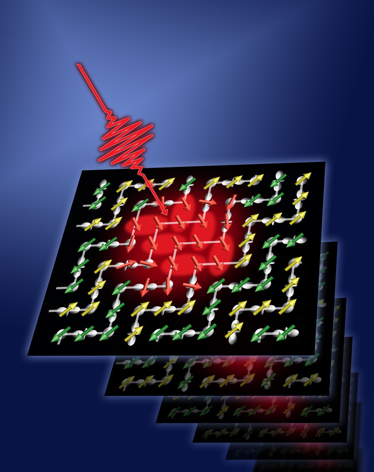 laser pulsing magnetic material