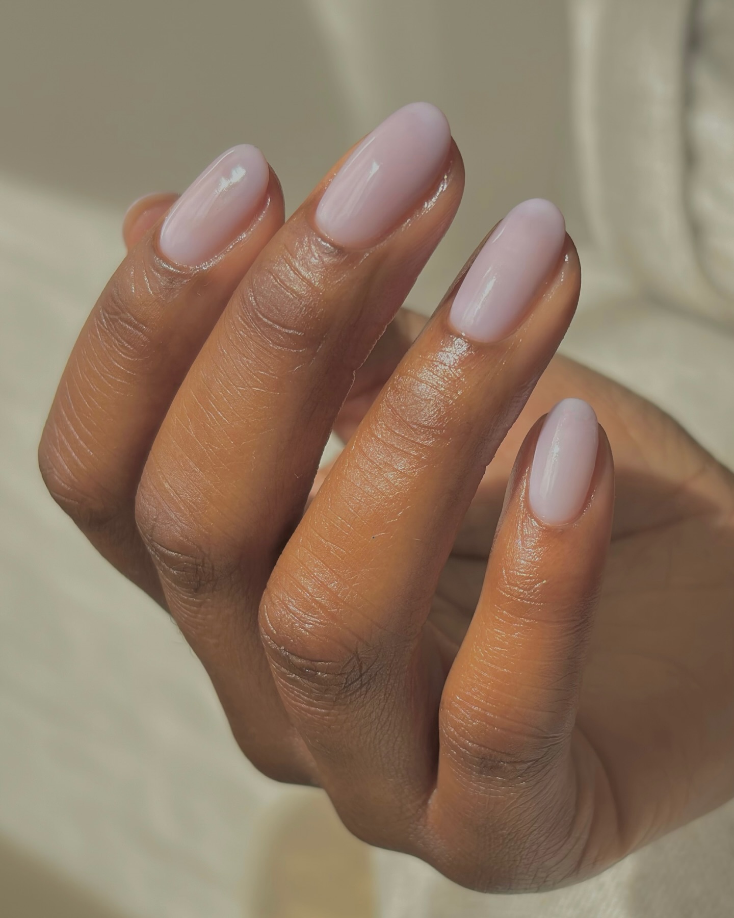 sheer pink nails