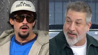 Bad Bunny and Joey Fatone split image