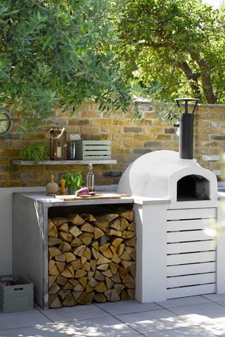 painted pizza oven