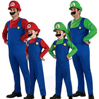 Super Mario Luigi Bros Fancy Dress Outfit: View at Amazon