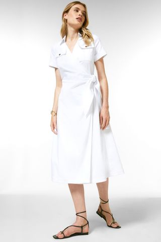 Lorraine Kelly dress worn by model, it's a Karen Millen design Cotton Utility Midi Dress