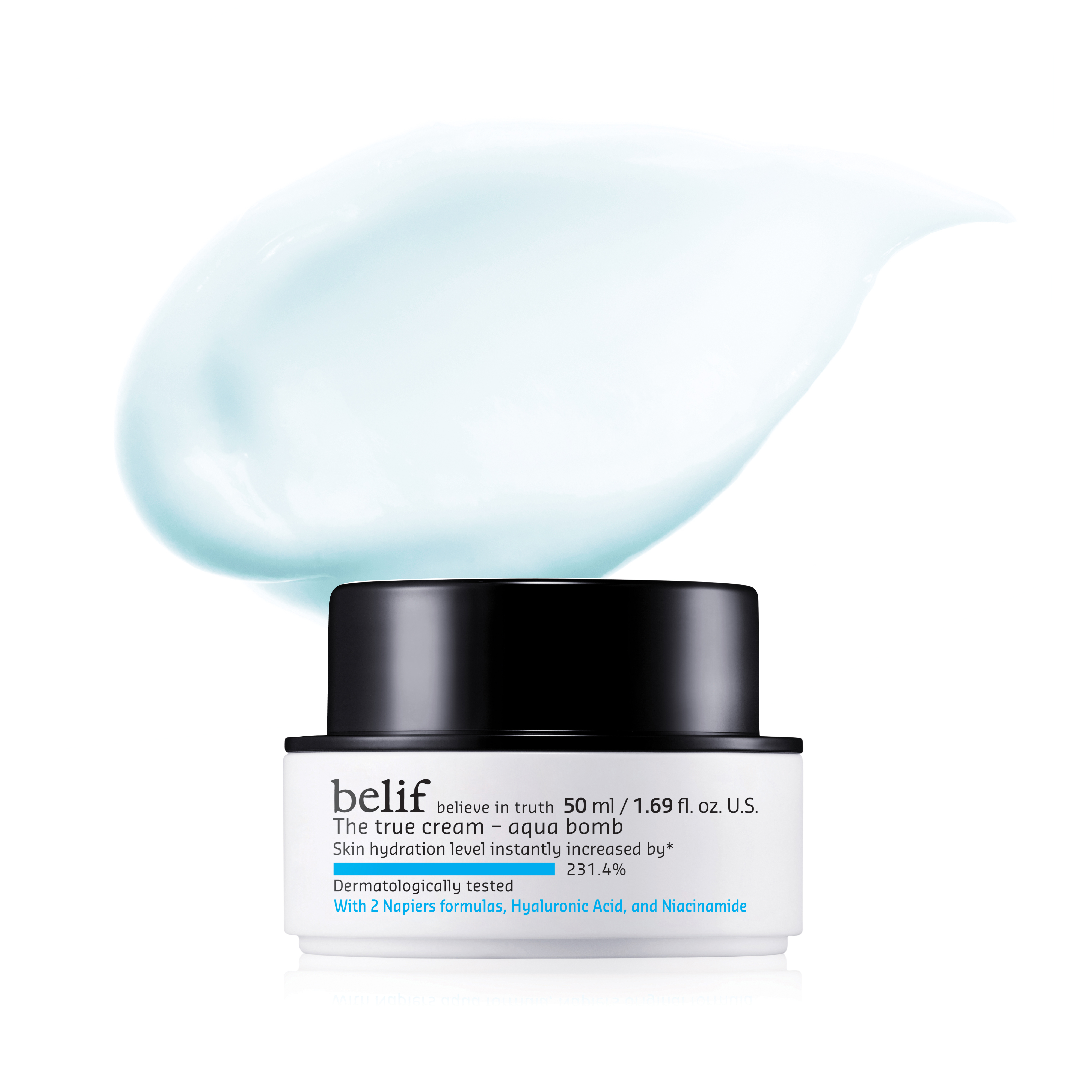 Belif Aqua Bomb – Daily Niacinamide Hydrating Moisturizer, Lightweight Plumping Facial Cream With Hyaluronic Acid & Squalane, Cooling Effect, Anti-Aging, Korean Skincare, 1.68 Fl Oz (50ml)