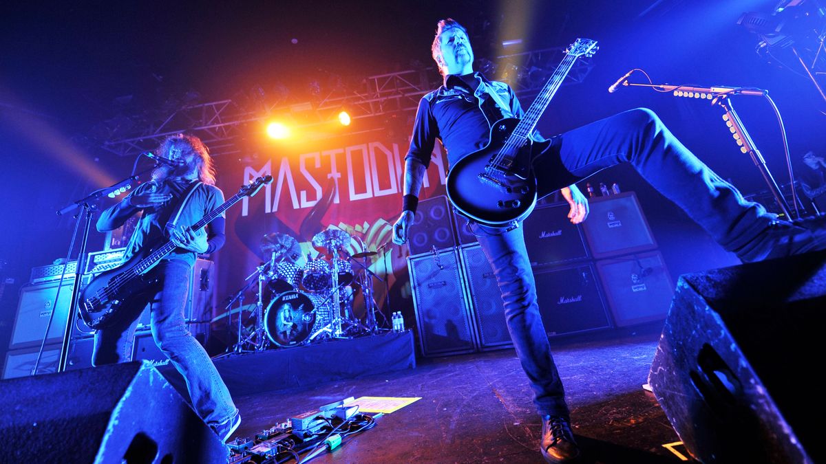 Mastodon performing onstage in 2012 