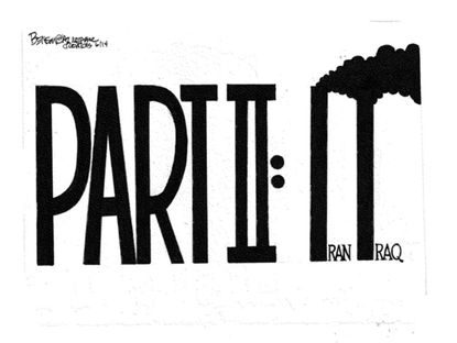 Political cartoon Iran Iraq war
