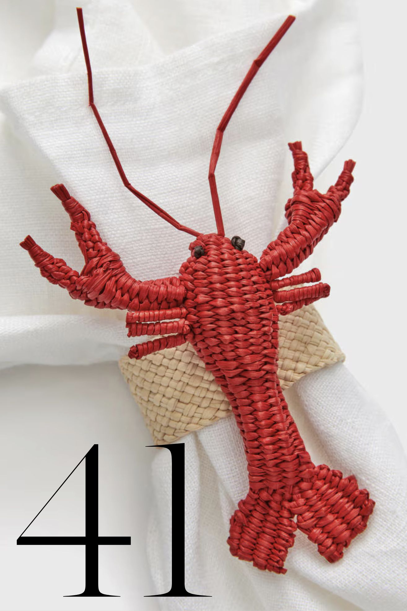 ARKET, Guanabana Lobster Napkin Ring &amp;ndash; Red/beige &amp;ndash; Arket Gb