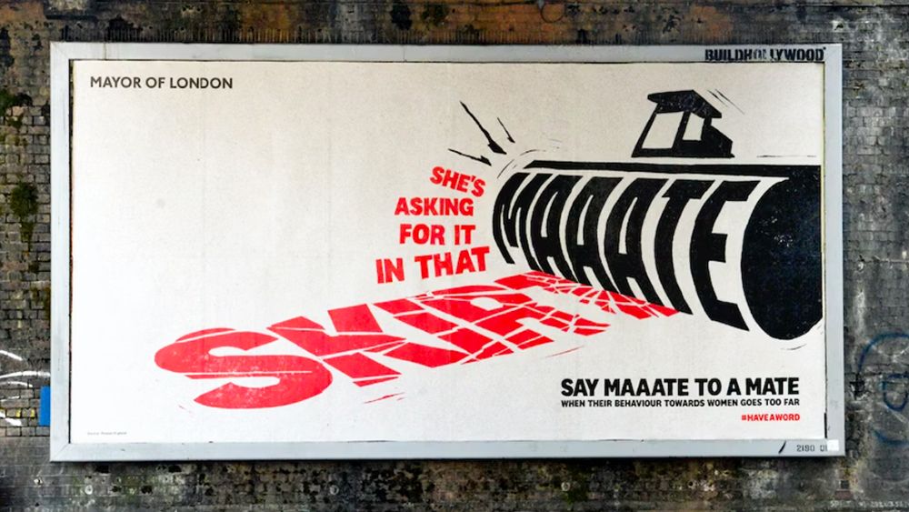 A billboard from the London &#039;Say Maaate to a mate&#039; campaign