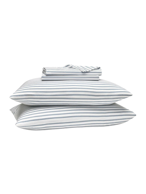 Classic Percale Core Sheet Set in Storm Tandem Stripe