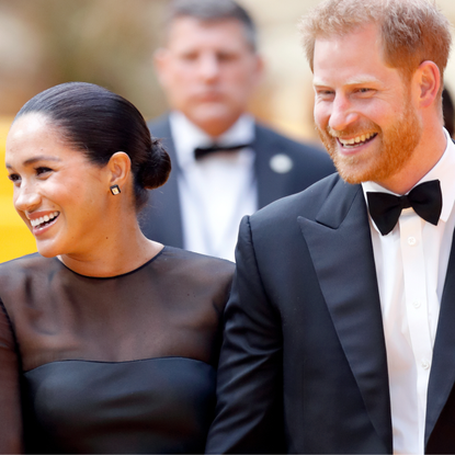 Meghan, Duchess of Sussex and Prince Harry, Duke of Sussex attend "The Lion King" European Premiere at Leicester Square on July 14, 2019 in London, England.
