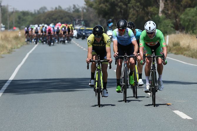 Four riders went clear early on stage 1, and later became five