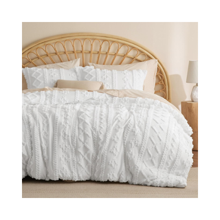 White boho bedding comforter set