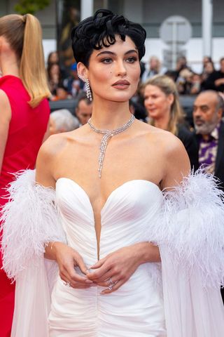 Grace Elizabeth attends the "Killers Of The Flower Moon" red carpet during the 76th annual Cannes film festival at Palais des Festivals on May 20, 2023 in Cannes, France.