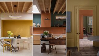 Compilation images of rooms showing the Farrow and ball new colours