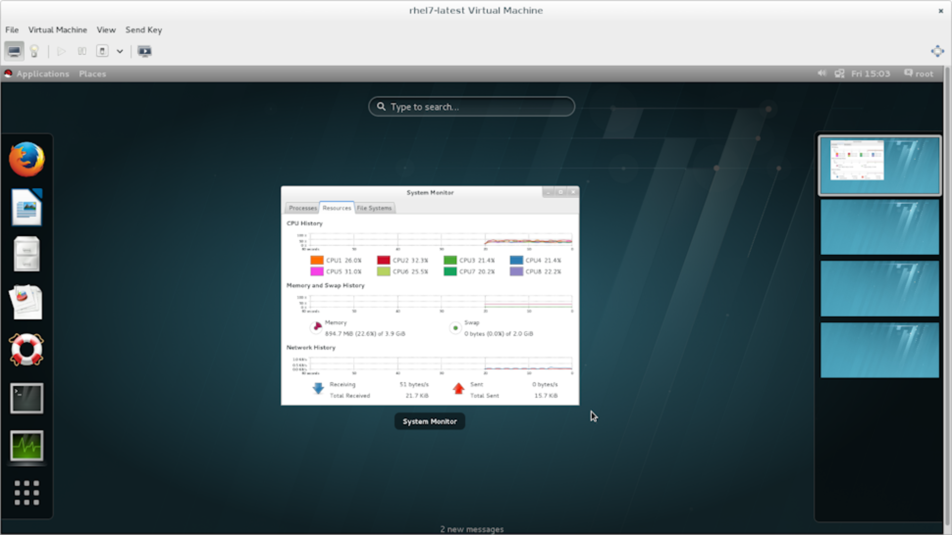 KVM system monitor in use