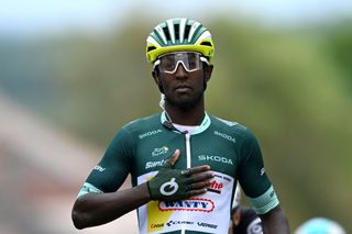 Biniam Girmay in the green jersey at the 2024 Tour de France