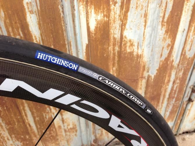 The team used the 23mm Hutchinson Carbon Comp tubular tyres