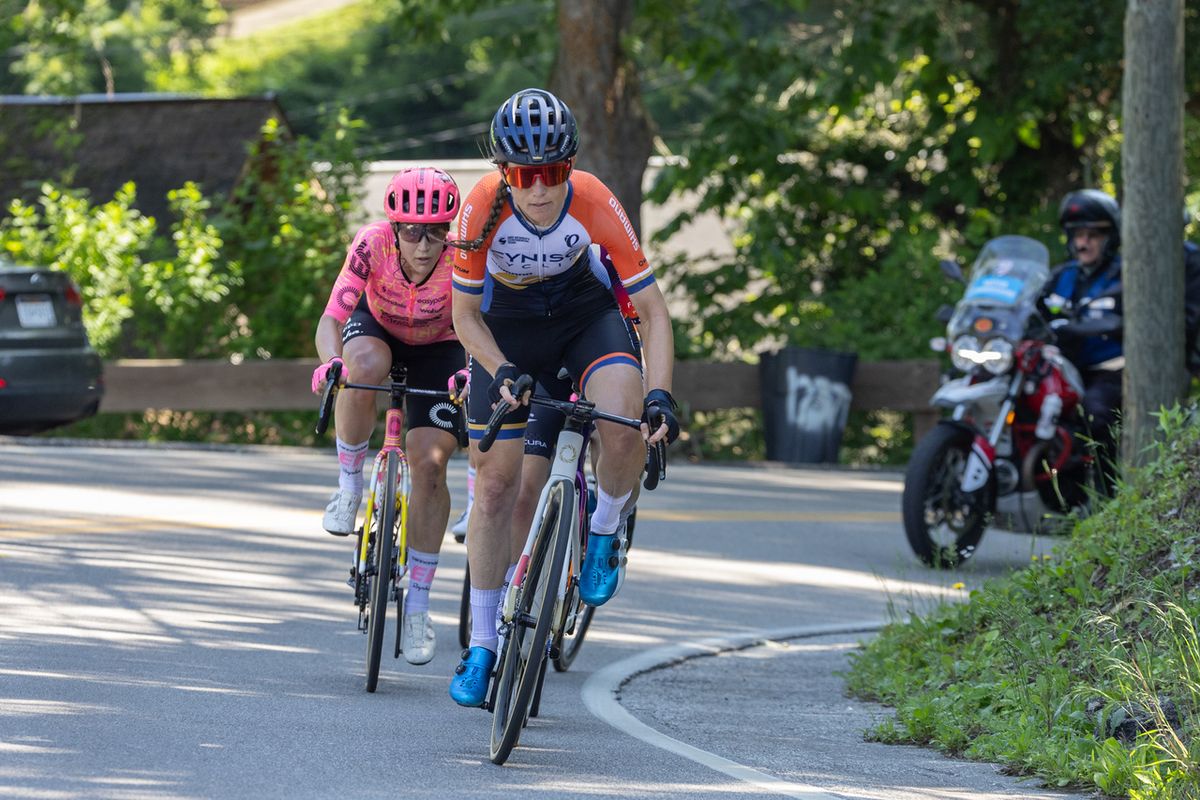 Lauren Stephens (Cynisca Cycling), Kristin Faulkner (EF Education - Cannondale) and Ruth Edwards (Human Powered Health were the last three women together at the pointy end. Edwards and Faulkner eventually dropped Stephens, and Faulkner went onto win.