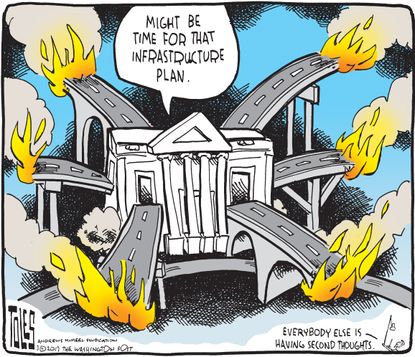 Political Cartoon U.S. White House Infrastructure