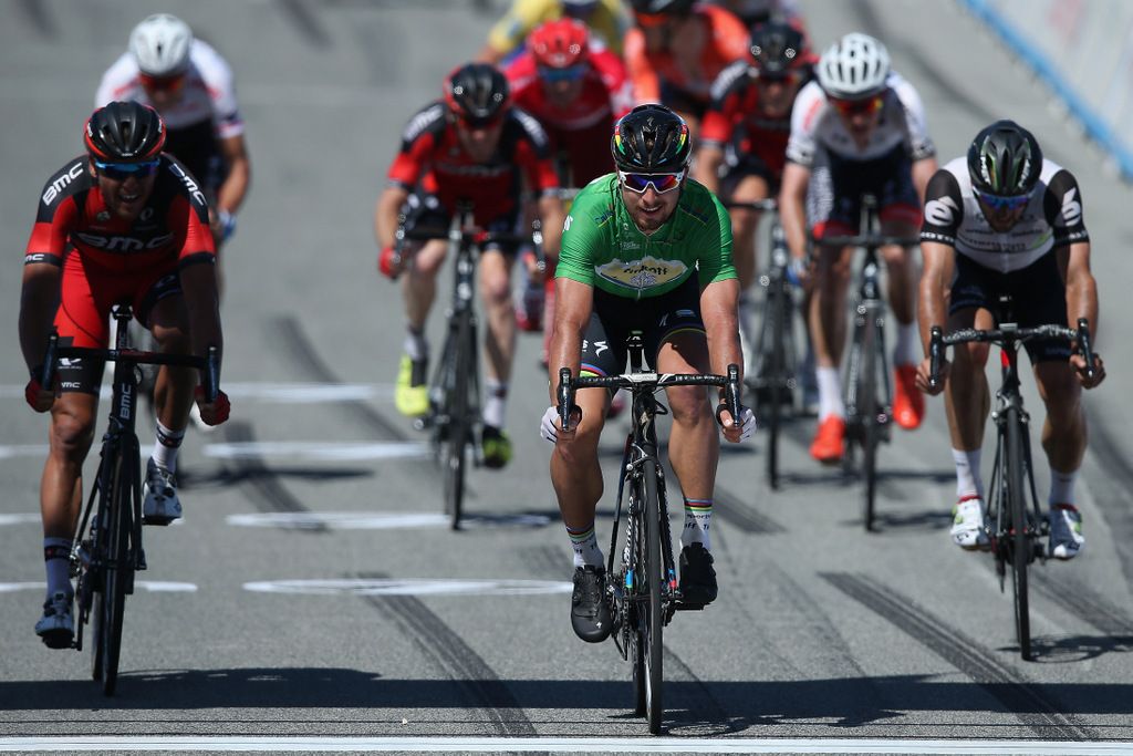 Peter Sagan wins stage 4 of the Tour of California ahead of Greg Van Avermaet and Nathan Haas